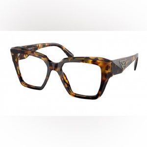 Authentic Prada PR 09ZV 18D1O1 Eyeglasses Women's  honey tortoise Full Rim